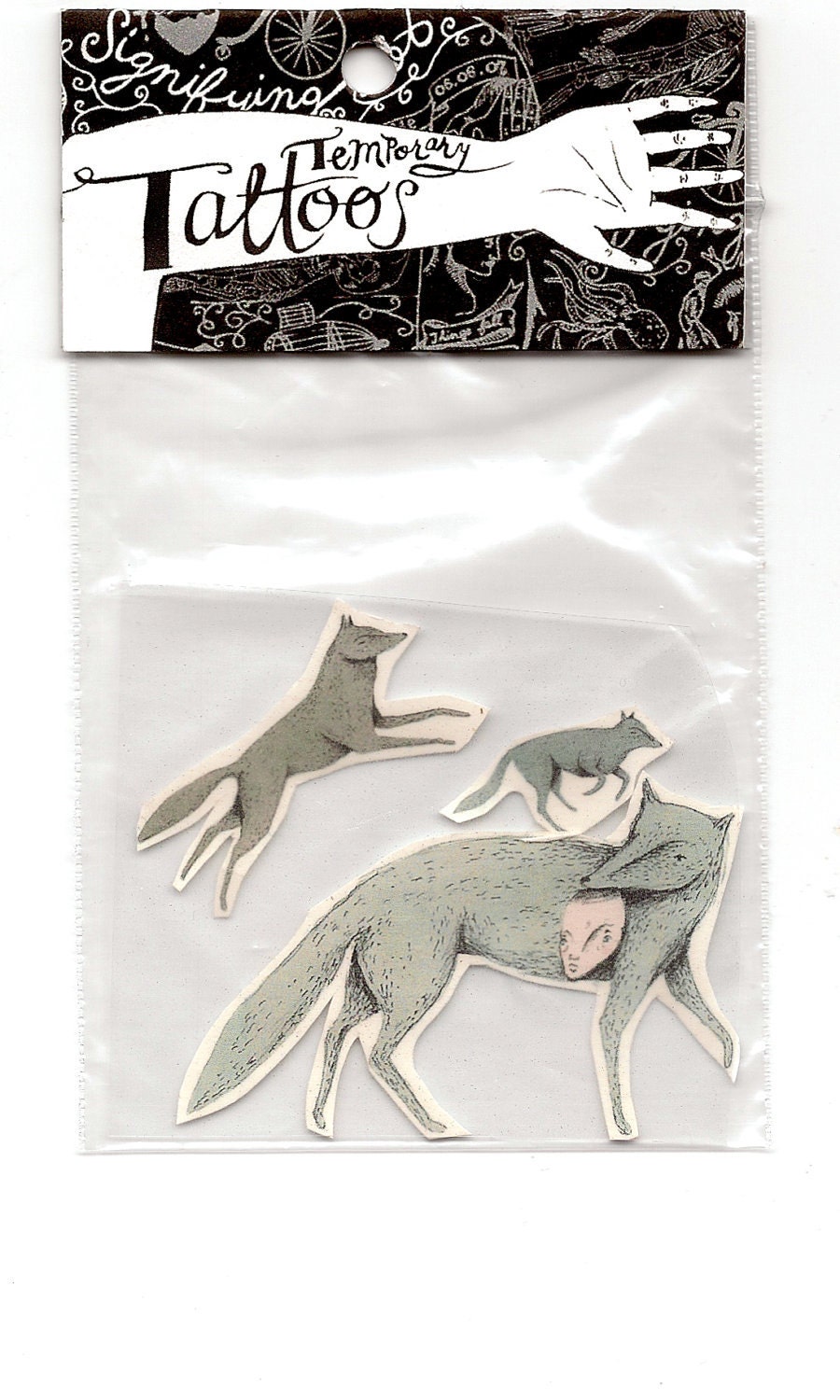 TEMP TATTOO // Wolves temporary tattoos art design illustration