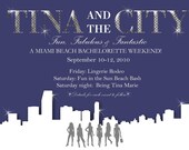 Custom City Bachelorette  Sex and the City Inspired Invitation