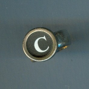 C typewriter key hand made ring
