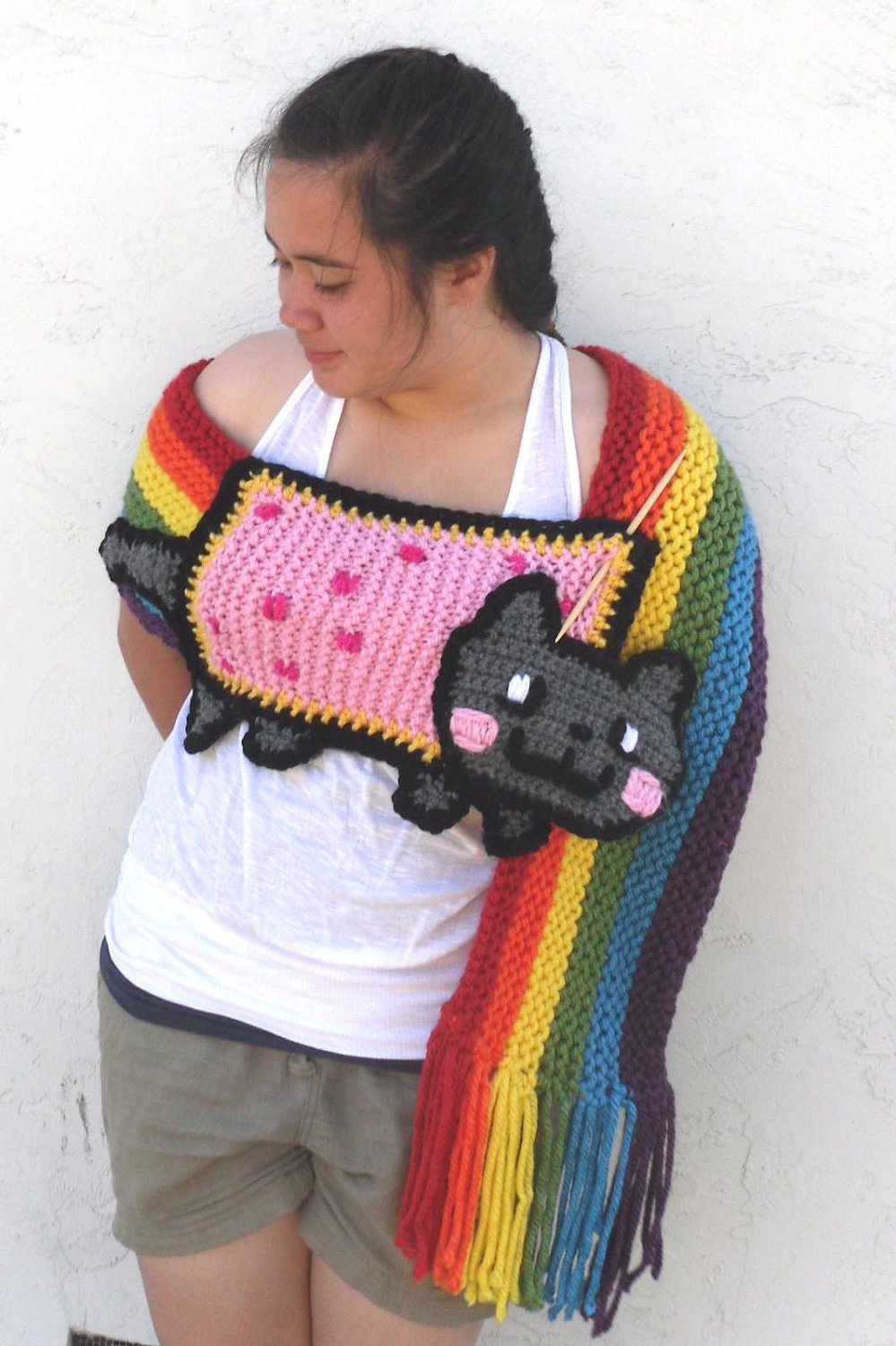 Nyan Cat Scarf - Pop Tart Cat - Thick and Chunky - Made to Order by Tejidos