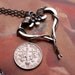 Floral Heart Pendant- Flower, Leaves, Vine, Sterling Silver Metalwork, Art Nouveau, Renaissance, Gothic