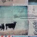 American West - 16 x 20 paper print - rustic, rural, americana themes with blues, neutral colors and found ephemera