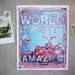 8 x 10 paper print - The World Is Pretty Amazing - inspirational artwork with pink, blue butterflies typography word art