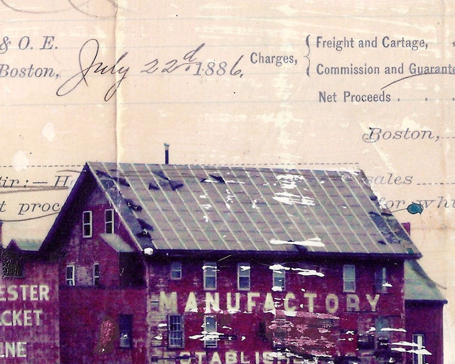 Gloucester - framed 10" x 8" original mixed media on paper - Gloucester Massachusetts Boston sailing beach collage nautical typography text
