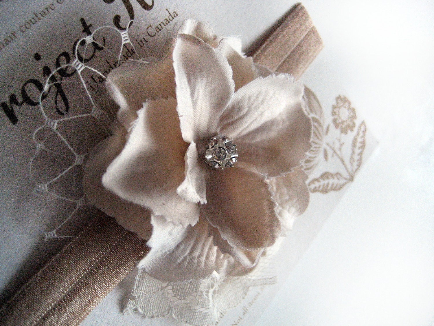 Rosalie Mini Fascinator Baby Elastic Flower Headband