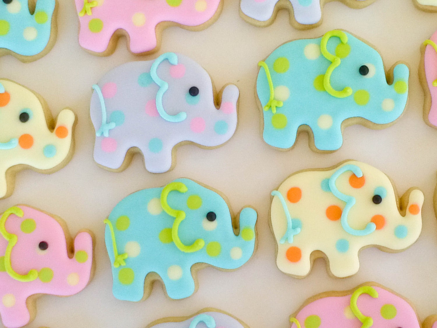 Elephant Mini Sugar Cookies- 2 Dozen