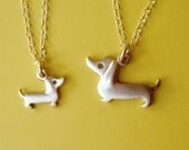 Mother and Child Dachshund Dog Necklaces in sterling silver Kids Teen jewelry gift girl cute charm necklace mom for her