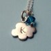Initial Necklace Cloud Personalized Swarovski Crystal Sterling Silver Stamped Monogram Alphabet Girl Child Woman mom  for her