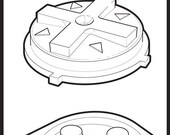Sega Genesis Controller Technical Illustration Poster