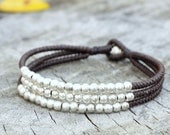 Silver Dark Brown Mist Bracelet