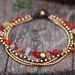 Carnelian Brass Chain Anklet