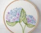 Embroidery Hoop Art - Hydrangea Blooms