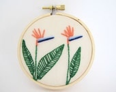 Embroidery Hoop Art - Birds of Paradise