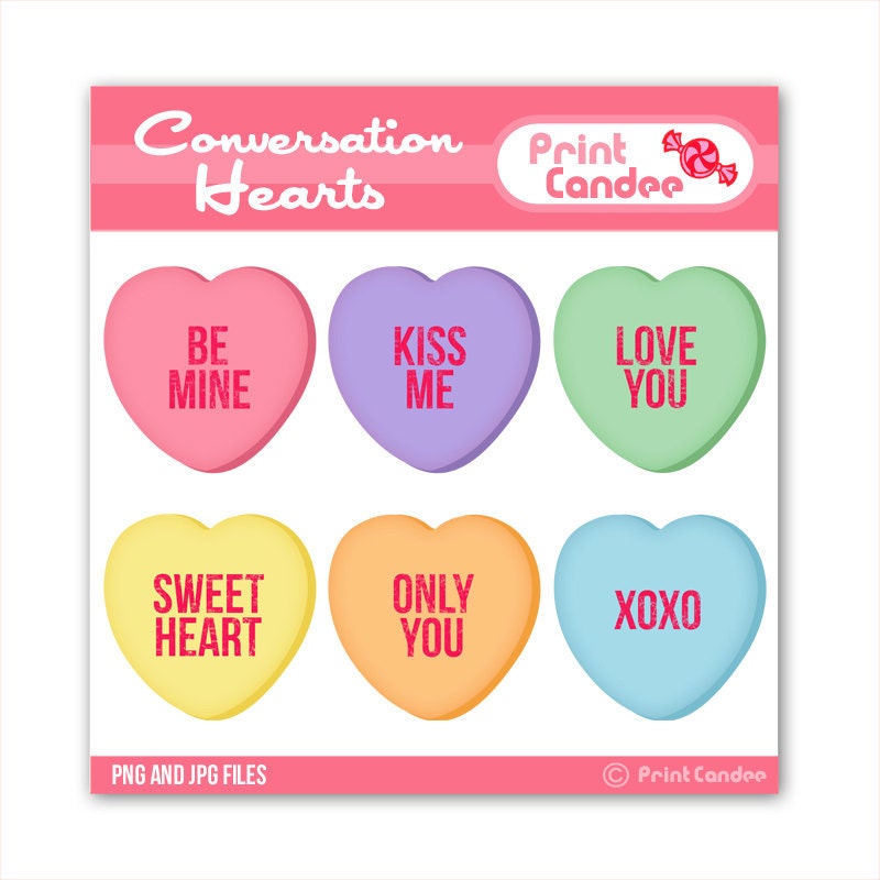... Clip Art - Personal and Commercial Use - valentines day candy hearts
