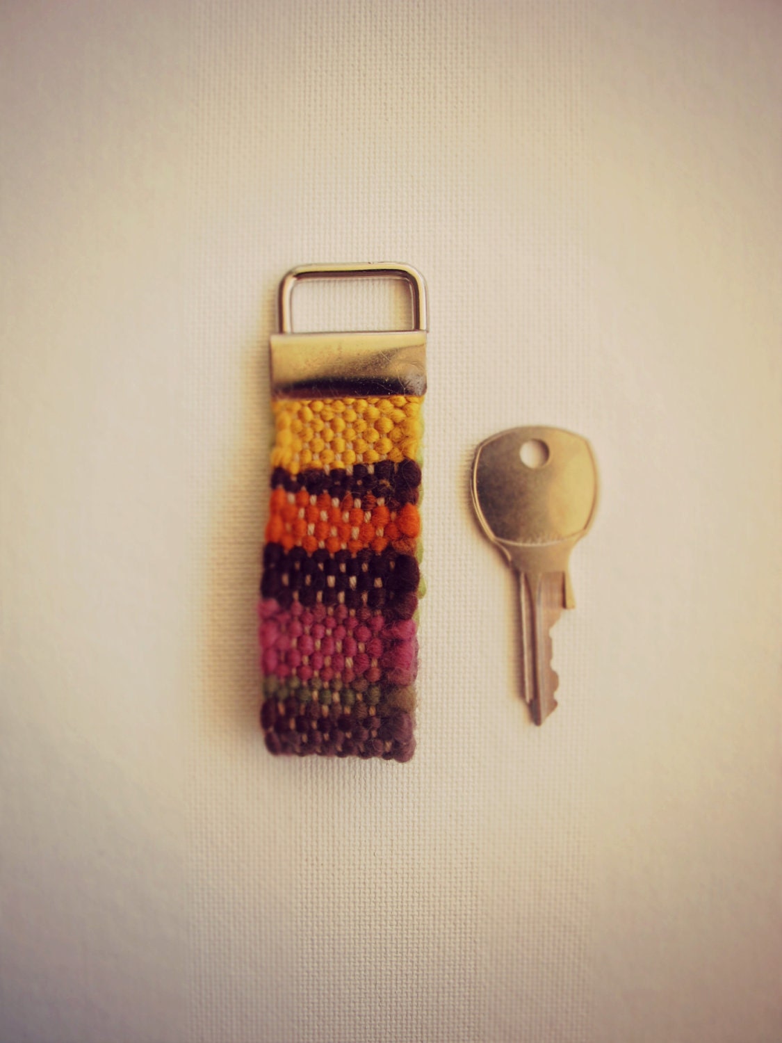RESERVED-Woven Key Loop in Sandy Tones