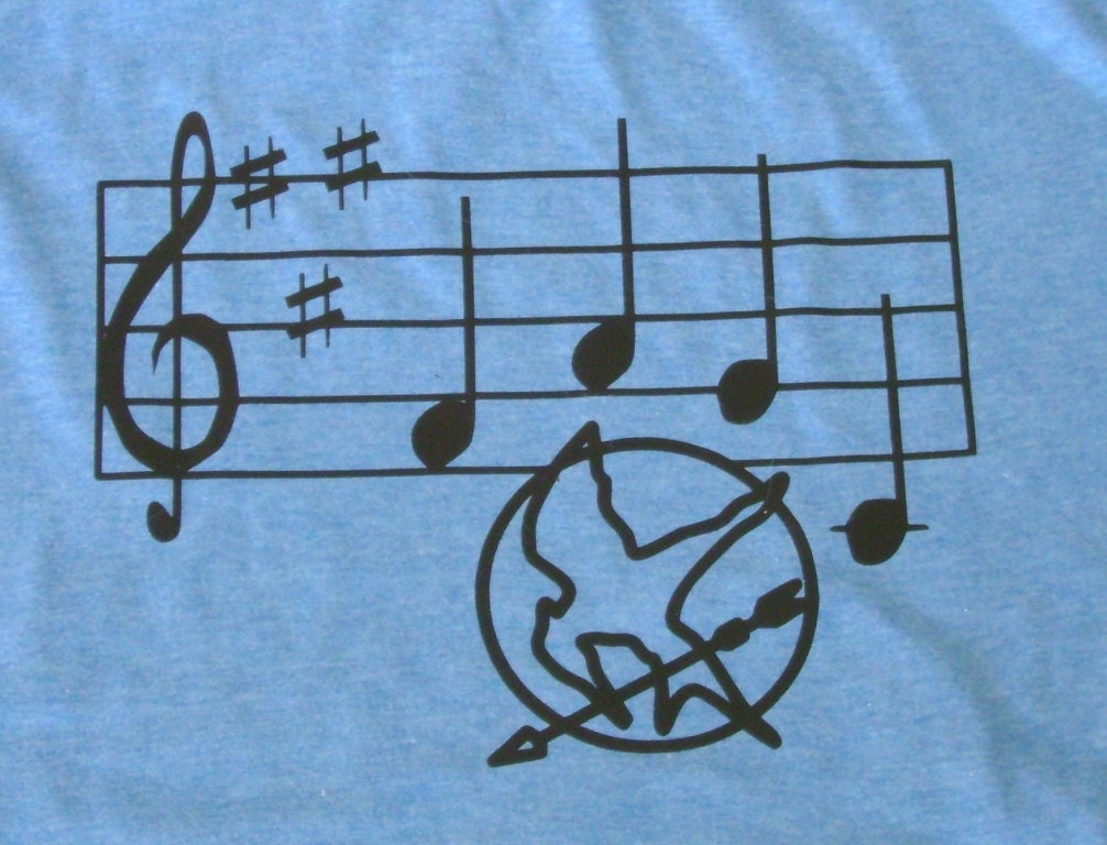 Hunger Games inspired Tshirt with Rue 4 note mockingjay call