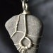 SILVER SUN Natural Beach stone wire wrap handmade reversible pendant