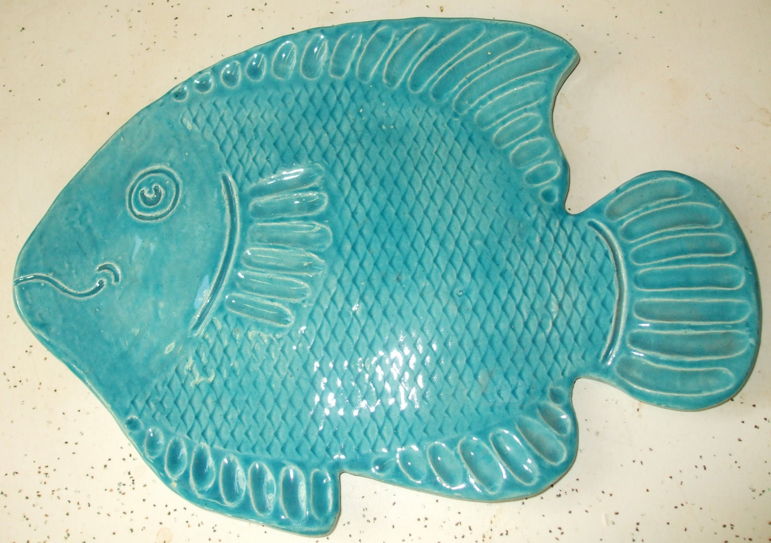 Aqua Fish Plate Spoon Rest Tea Bag Holder Soap Dish Serving FREE SHIPPING