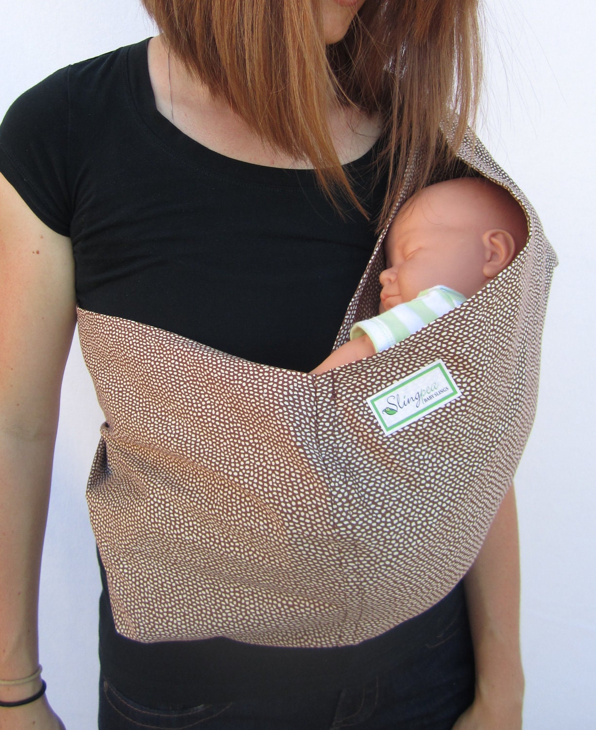 Little Jungle- White specks on Brown---Stretch Sateen---Wildly stylish