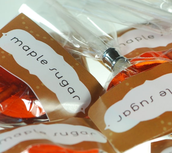 12 Maple Sugar Lollipops - Natural Flavor - gourmet hard candy suckers