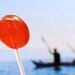 12 Tart Pluot (plum apricot) Lollipops - handmade sour hard candy lollipops