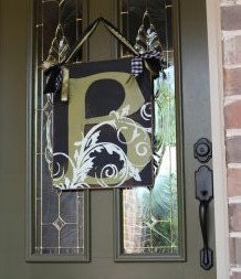 Personalized Door Hanger Sign -- 16x20 in FLOURISH INITIAL Style