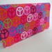 Handmade Fabric Checkbook Cover - Peace Signs On Pink