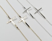 Skinny Sideways Cross Bracelet,  14kt gold filled, Celebrity Inspired