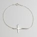 Sideways Cross Bracelet,  Skinny Sterling Silver or Gold Filled, Celebrity Inspired