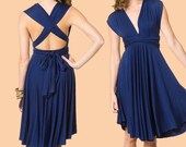 Reserved for Hannah -Convertible dress in Navy Blue- environmently friendly -size small