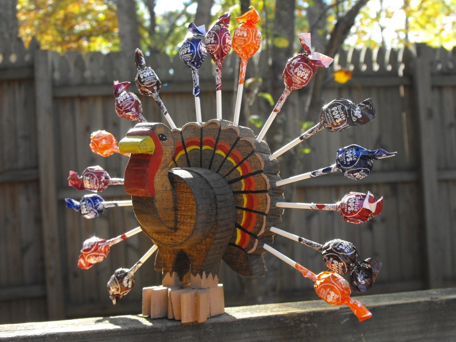 Wood Turkey Lollipop Holder