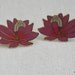 Laurel Burch Earrings Pond Lily Pink Enamel Cloisonne