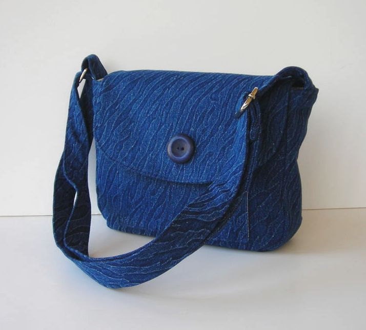 Navy Blue Messenger Bag Small - Adjustable Crossbody Shoulder Strap