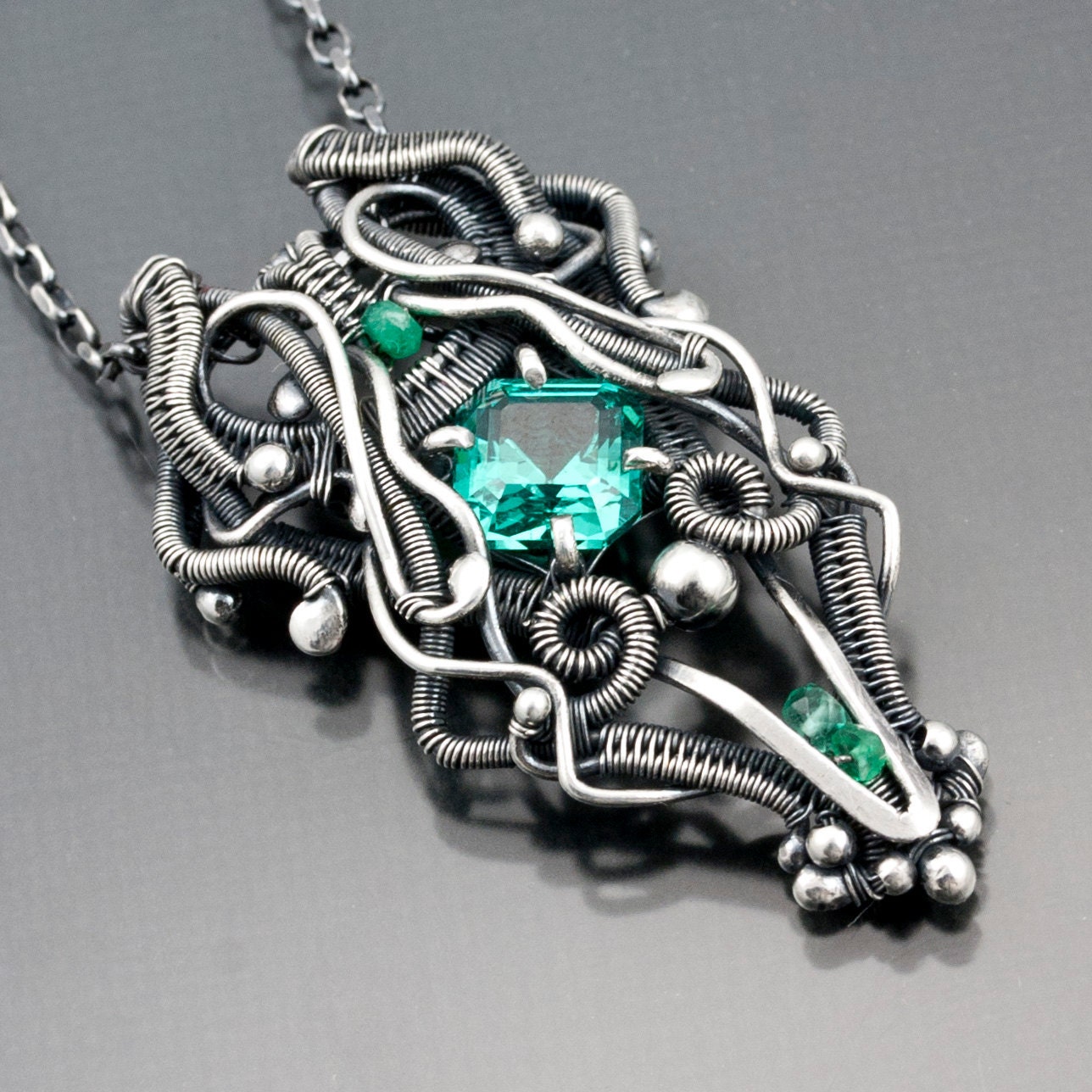 Apatite Fine Silver Necklace - Lorelei