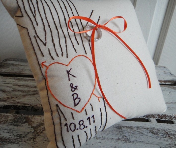 The Crush Mini. Custom Faux Bois Ring Bearer Pillow in YOUR Wedding colors