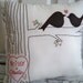 Custom listing for Allison. Price difference for love birds.  Large Primitive Style Love Faux Bois Stitched Pillow