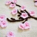Cherry blossoms knit baby blanket