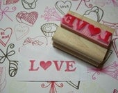 Love is a Four Letter Word - Hand carved rubber stamp by Skull and Cross Buns