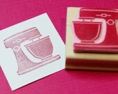 Kitchen Mixer Stamp - Hand Carved Rubber Stamp