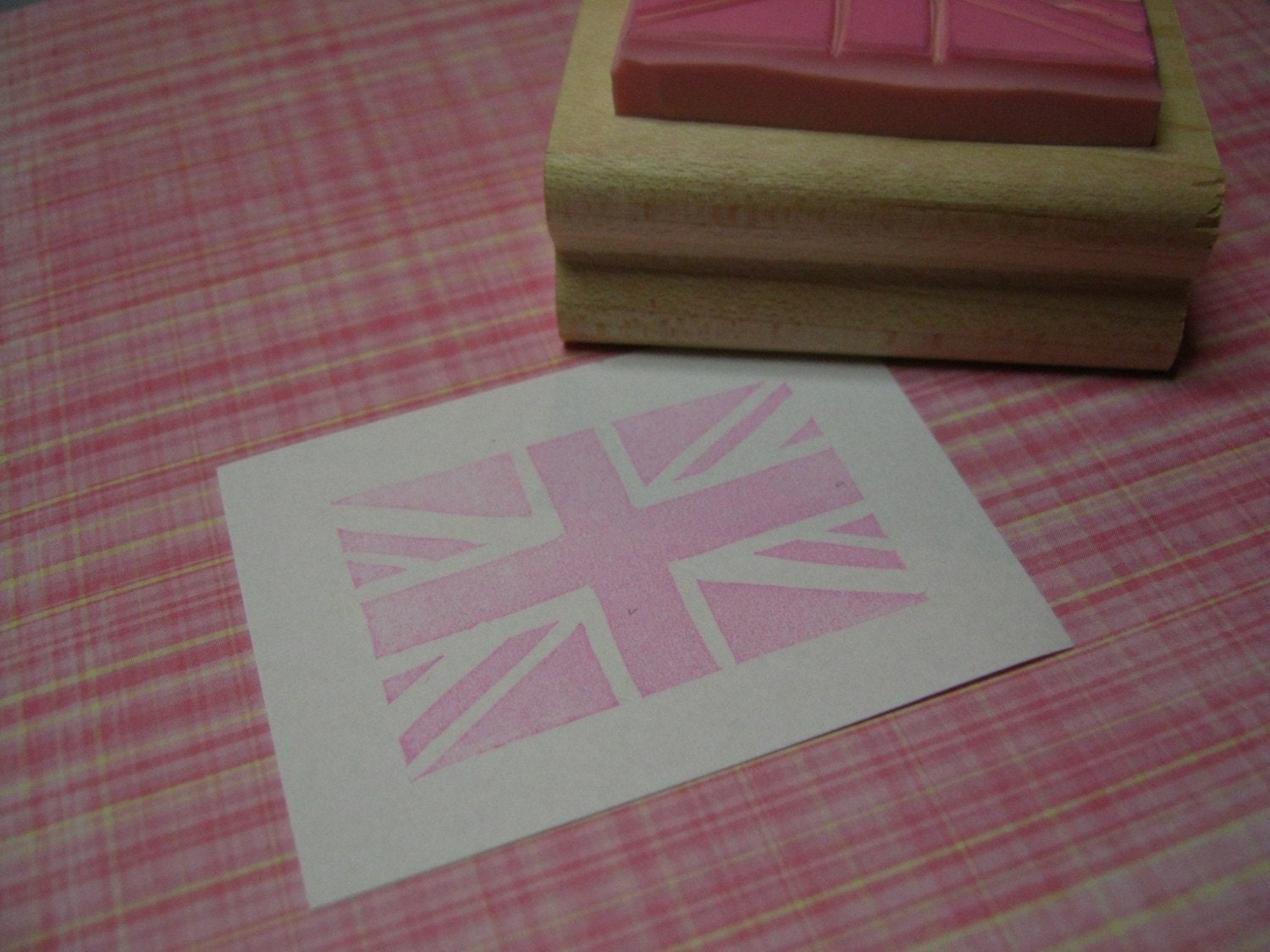 Union Jack - Hand carved rubber stamp by Skull and Cross Buns