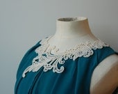 Eco Necklace - Cream Swirly Lace Design - Delicate Laser Cut - Recycled Felt