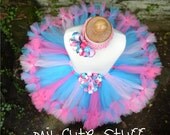 Sweet Colors Princess Tutu and Elastic Headband - Sizes Newborn to 6 months - Birthdays, Photos, Holidays, Baby Shower, Gifts