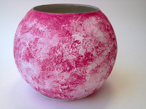 Stone Pink Bowl Vase / Handcrafted Pink Home Decor / housewares