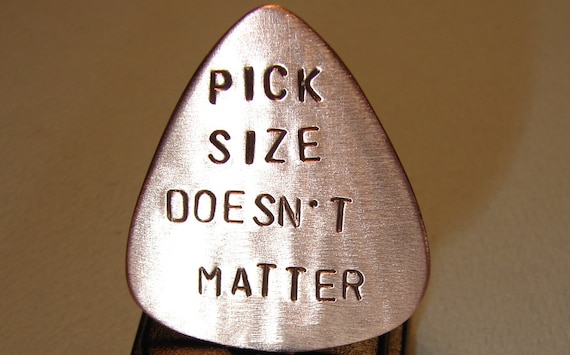 Copper Guitar Pick Handmade and Stamped with Pick Size Doesnt Matter