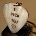 Bronze Guitar Pick Key Chain I Pick You with Love
