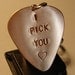 Bronze Guitar Pick Key Chain I Pick You with Love