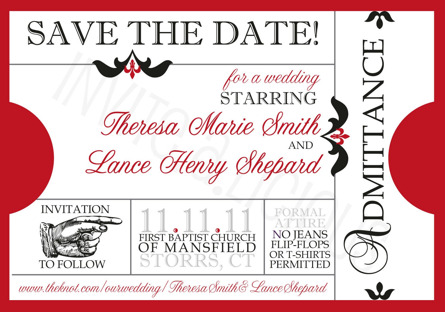 Theater Style Save the Date, Wedding, Anniversary