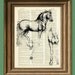 Study of Horse from Leonardo Da Vinci sketch on vintage dictionary page book art print Davinci