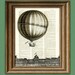 Hot Air Balloon Print illustration beautifully upcycled dictionary page book art print 2