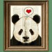 I LOVE YOU PANDA Bear beautifully upcycled vintage dictionary page book art print